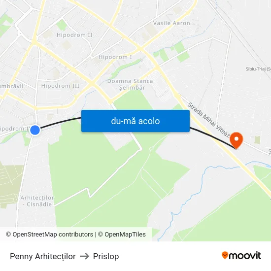 Harta de Penny Arhitecților către Prislop