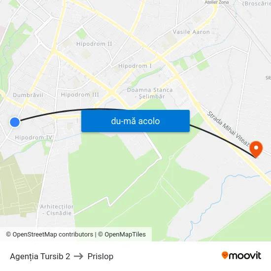 Harta de Agenția Tursib 2 către Prislop