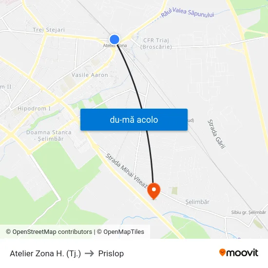 Harta de Atelier Zona H. (Tj.) către Prislop