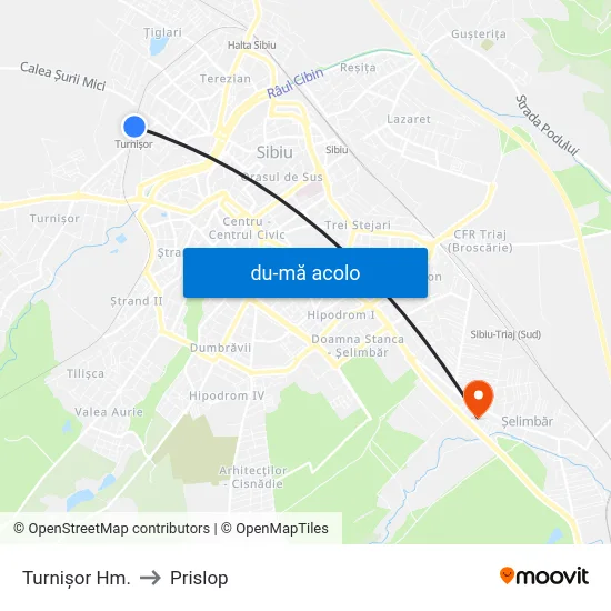 Harta de Turnişor Hm. către Prislop