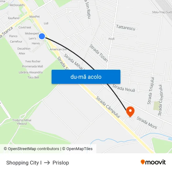 Harta de Shopping City I către Prislop