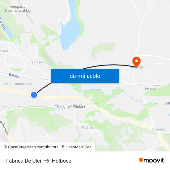 Harta de Fabrica De Ulei către Holboca