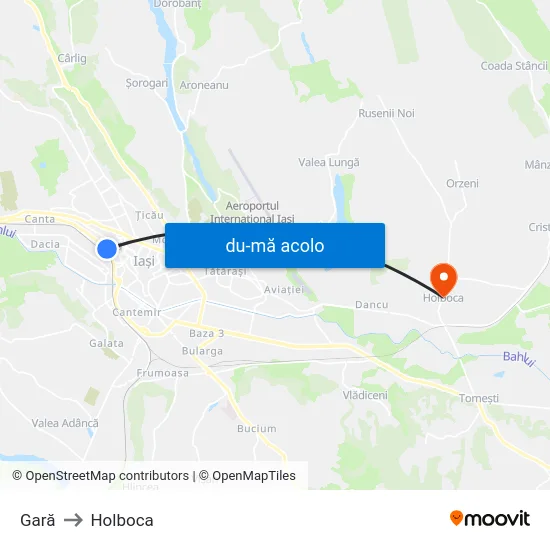 Harta de Gară către Holboca
