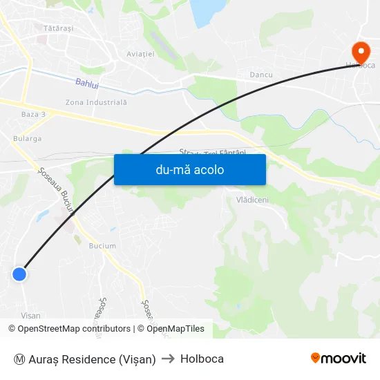 Harta de Ⓜ Auraş Residence (Vişan) către Holboca