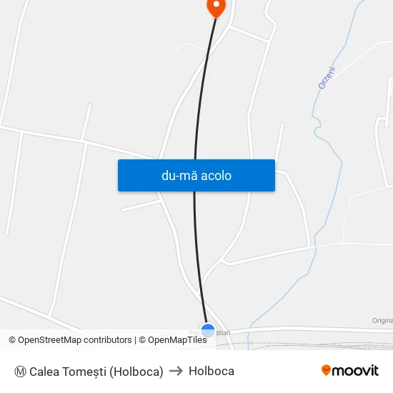 Harta de Ⓜ Calea Tomeşti (Holboca) către Holboca