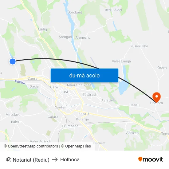 Harta de Ⓜ Notariat (Rediu) către Holboca