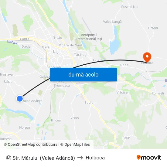 Harta de Ⓜ Str. Mărului (Valea Adâncă) către Holboca