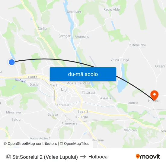 Harta de Ⓜ Str.Soarelui 2 (Valea Lupului) către Holboca