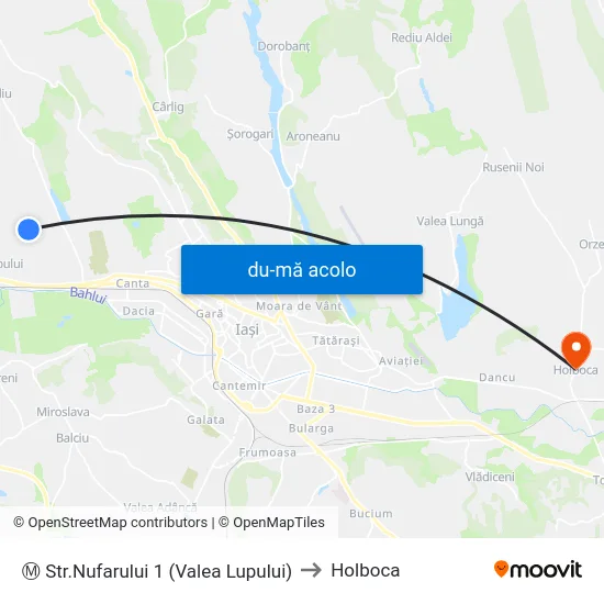 Harta de Ⓜ Str.Nufarului 1 (Valea Lupului) către Holboca