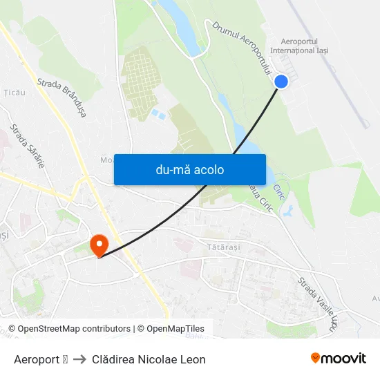 Harta de Aeroport ✈ către Clădirea Nicolae Leon