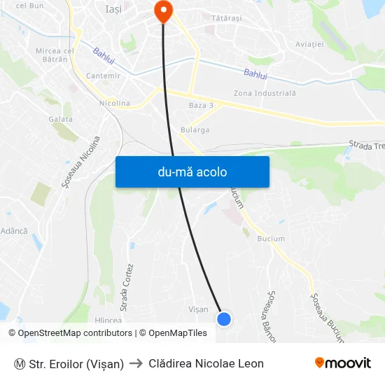 Harta de Ⓜ Str. Eroilor (Vişan) către Clădirea Nicolae Leon