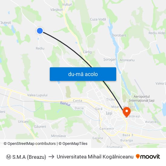 Harta de Ⓜ S.M.A (Breazu) către Universitatea Mihail Kogălniceanu