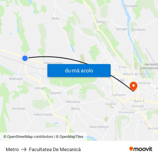 Harta de Metro către Facultatea De Mecanică