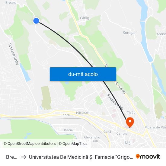 Harta de Breazu către Universitatea De Medicină Și Famacie “Grigore T. Popa Iași