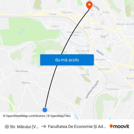 Harta de Ⓜ Str. Mărului (Valea Adâncă) către Facultatea De Economie Și Administrarea Afacerilor