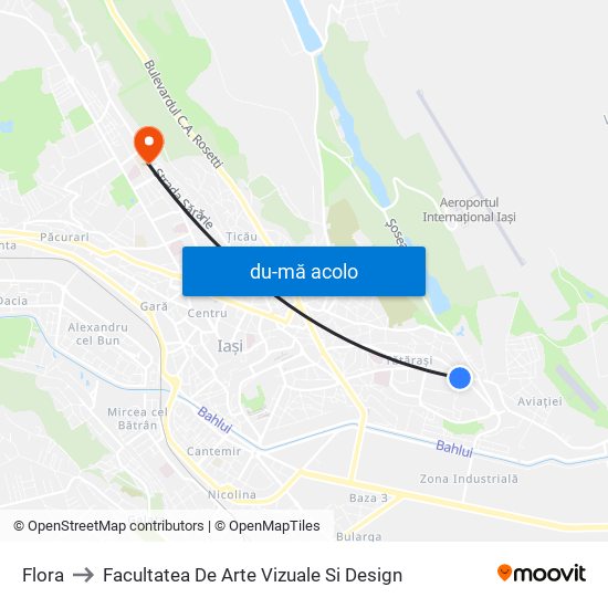 Harta de Flora către Facultatea De Arte Vizuale Si Design