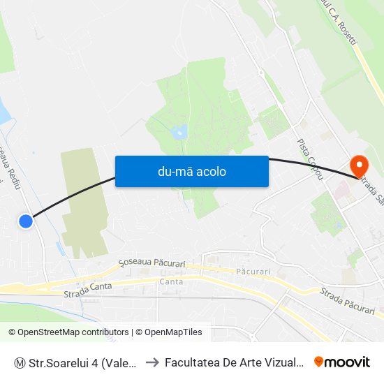 Harta de Ⓜ Str.Soarelui 4 (Valea Lupului) către Facultatea De Arte Vizuale Si Design