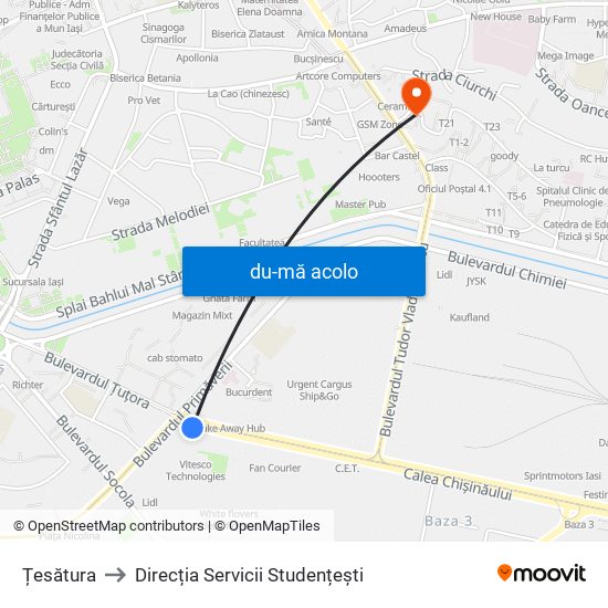 Harta de Țesătura către Direcția Servicii Studențești