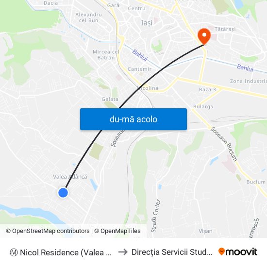 Harta de Ⓜ Nicol Residence (Valea Adâncă) către Direcția Servicii Studențești