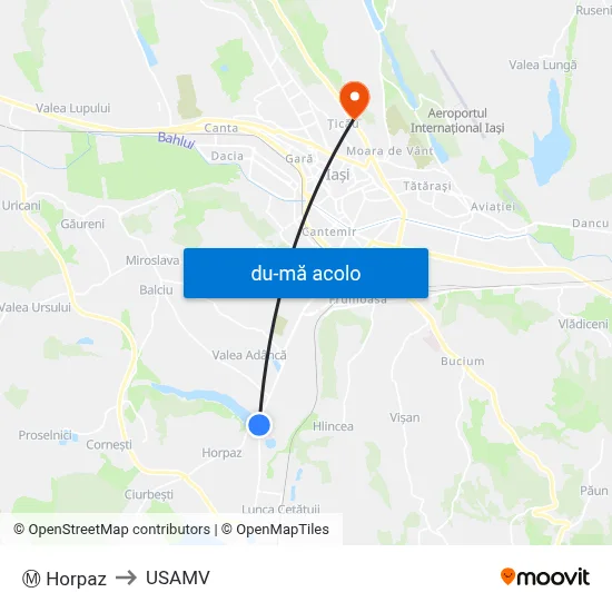 Harta de Ⓜ Horpaz către USAMV