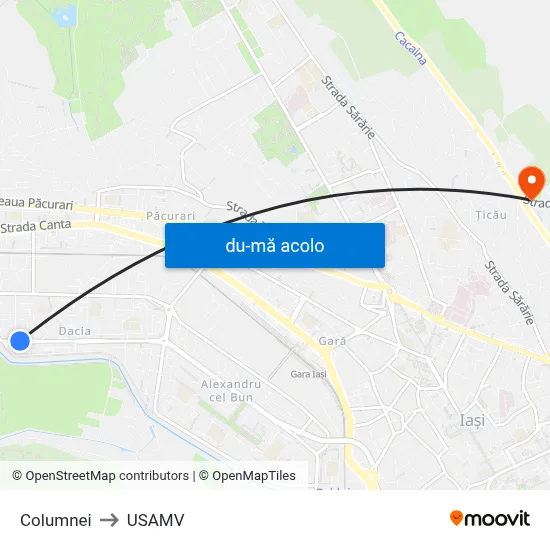 Harta de Columnei către USAMV