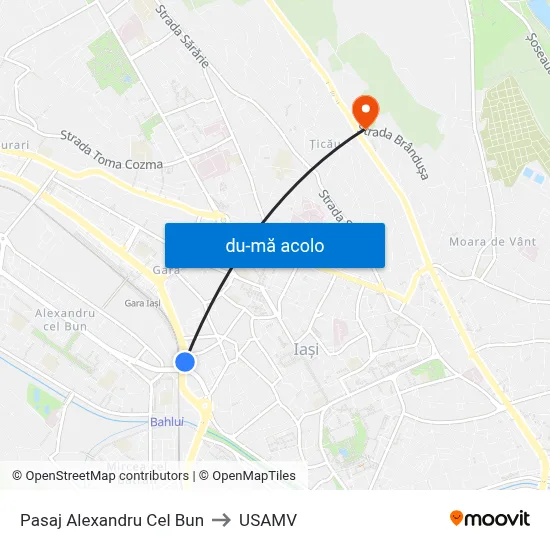 Harta de Pasaj Alexandru Cel Bun către USAMV