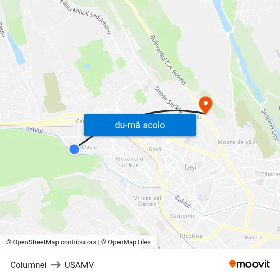 Harta de Columnei către USAMV
