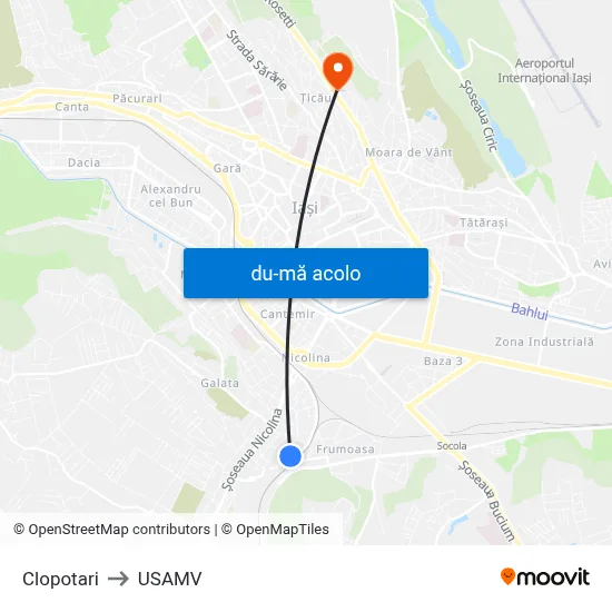 Harta de Clopotari către USAMV