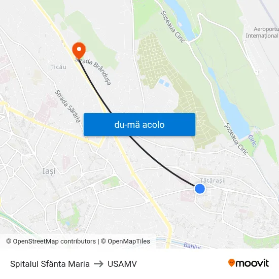 Harta de Spitalul Sfânta Maria către USAMV