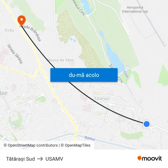 Harta de Tătărași Sud către USAMV