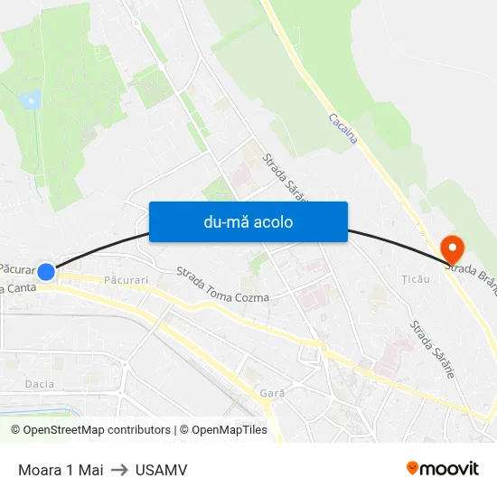 Harta de Moara 1 Mai către USAMV