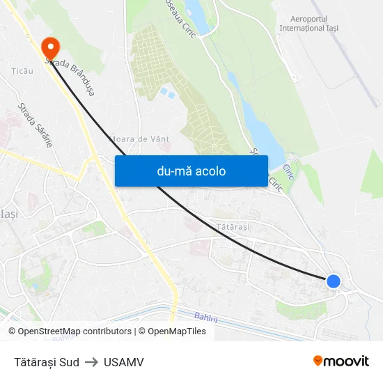 Harta de Tătărași Sud către USAMV