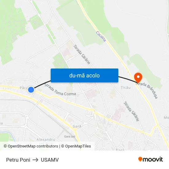 Harta de Petru Poni către USAMV