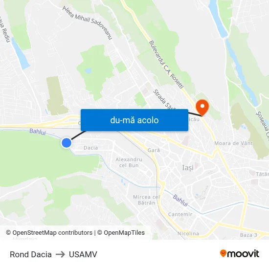 Harta de Rond Dacia către USAMV