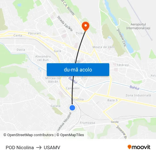 Harta de POD Nicolina către USAMV