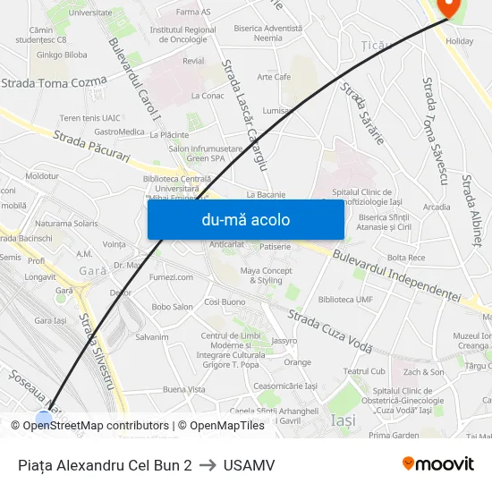 Harta de Piața Alexandru Cel Bun 2 către USAMV