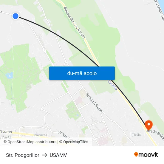 Harta de Str. Podgoriilor către USAMV
