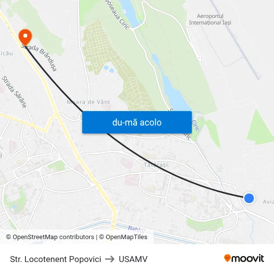 Harta de Str. Locotenent Popovici către USAMV
