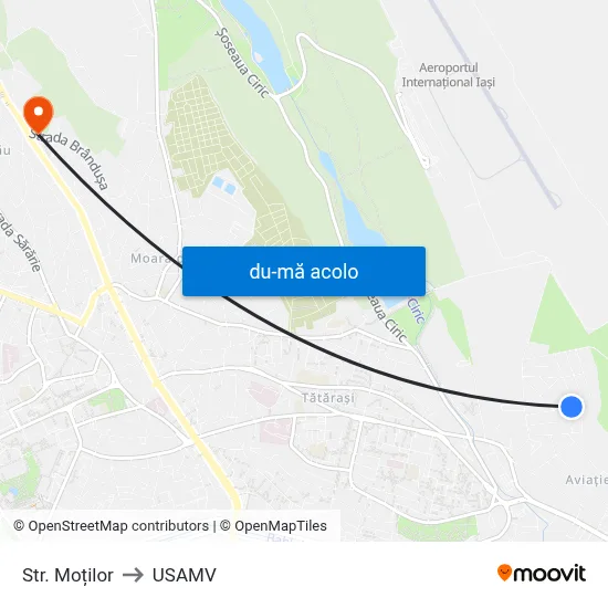 Harta de Str. Moților către USAMV