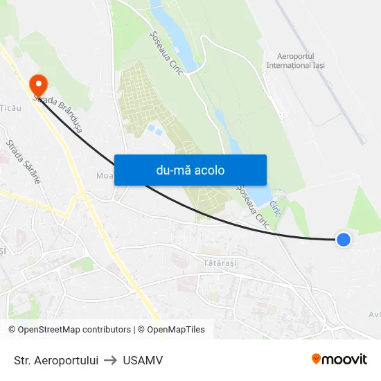 Harta de Str. Aeroportului către USAMV