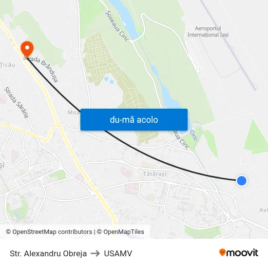 Harta de Str. Alexandru Obreja către USAMV
