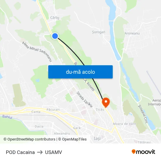 Harta de POD Cacaina către USAMV
