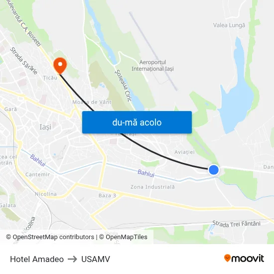 Harta de Hotel Amadeo către USAMV