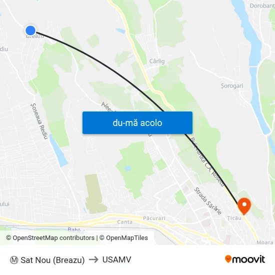 Harta de Ⓜ Sat Nou (Breazu) către USAMV