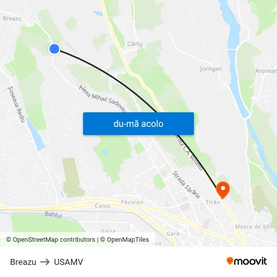 Harta de Breazu către USAMV