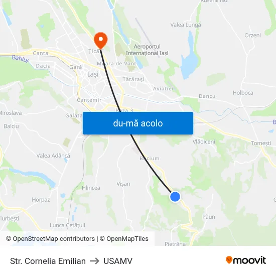 Harta de Str. Cornelia Emilian către USAMV