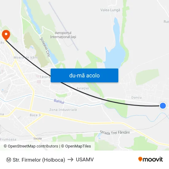 Harta de Ⓜ Str. Firmelor (Holboca) către USAMV