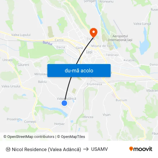 Harta de Ⓜ Nicol Residence (Valea Adâncă) către USAMV