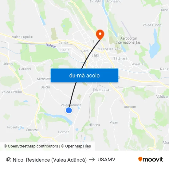 Harta de Ⓜ Nicol Residence (Valea Adâncă) către USAMV