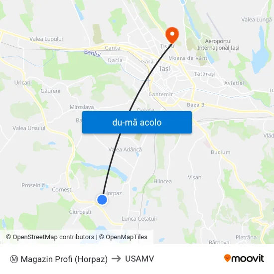 Harta de Ⓜ Magazin Profi (Horpaz) către USAMV